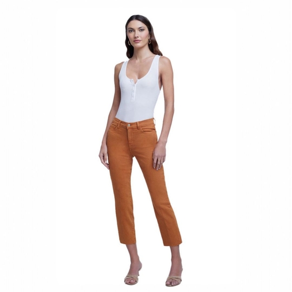 L'Agence Sada High Rise Crop Slim Jean In Honey 24 - Picture 1 of 11